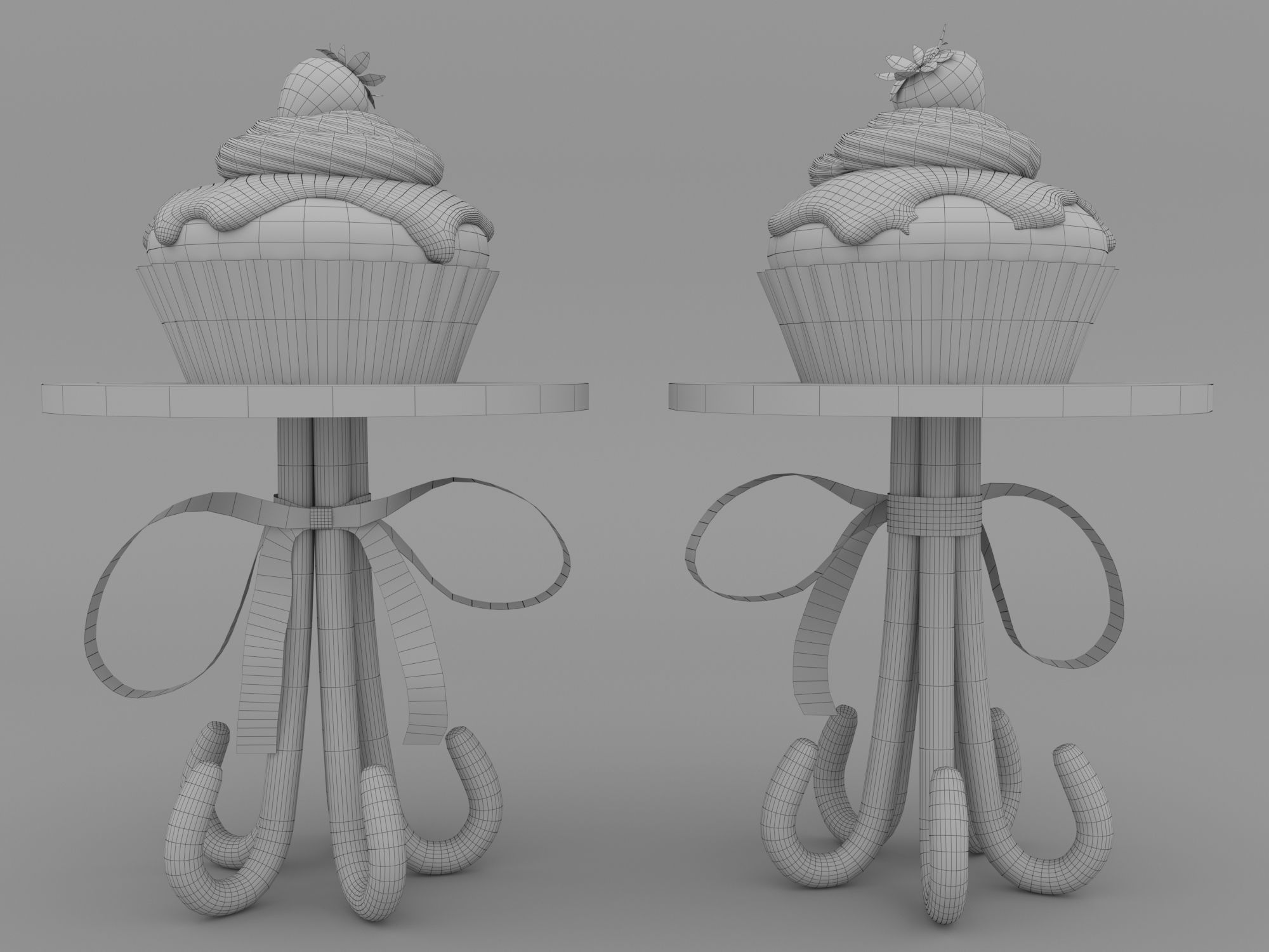 Muffins on a caramel stand 3D model_7