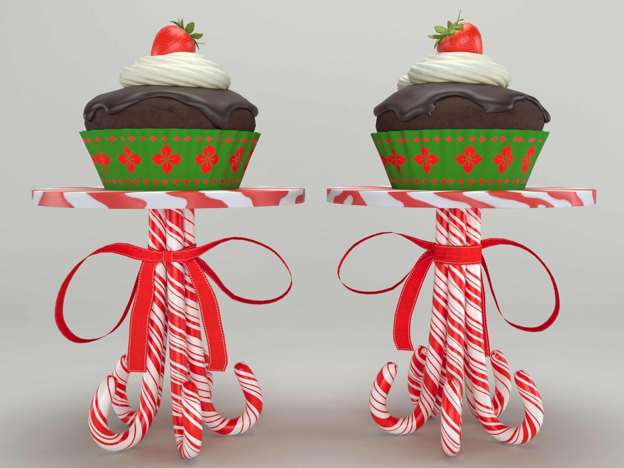 Muffins on a caramel stand 3D model_3