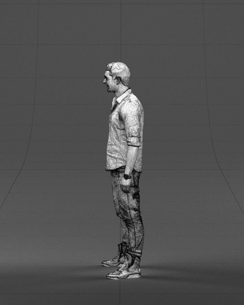 Young man in shirt and sneakers 0429 3D model_29