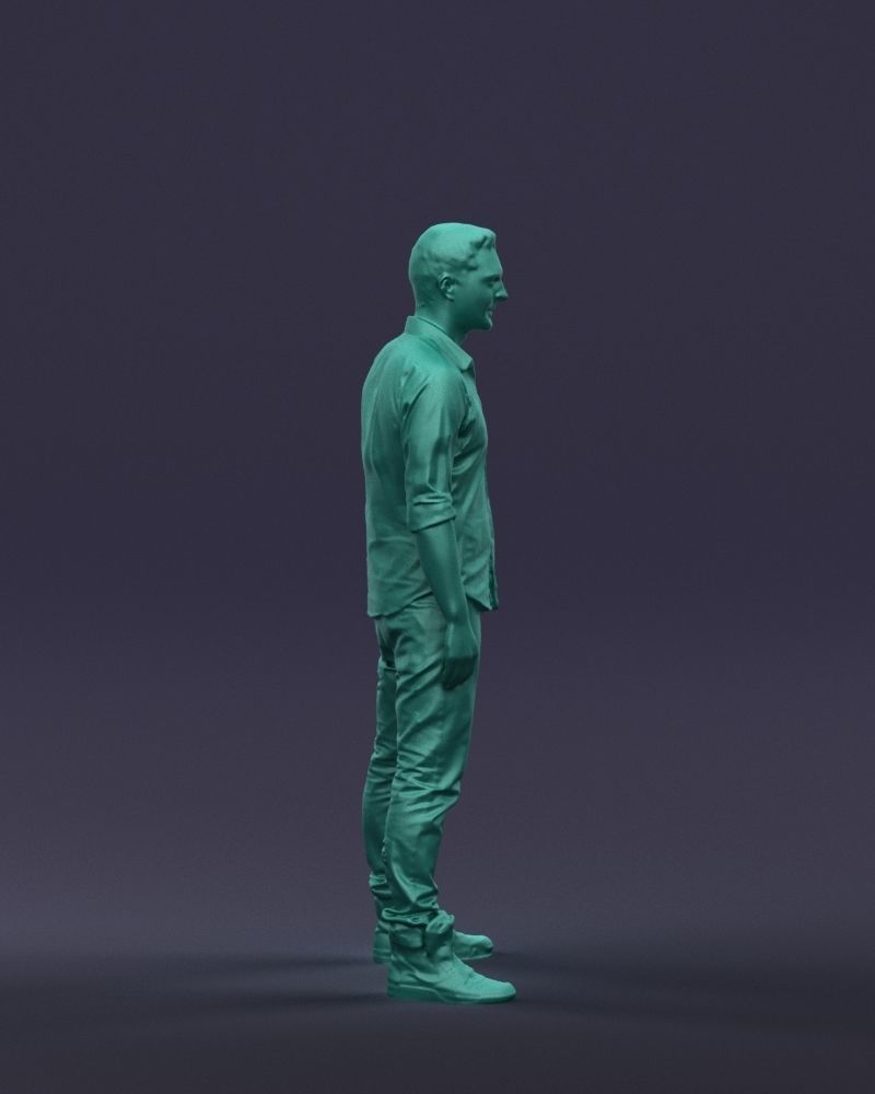 Young man in shirt and sneakers 0429 3D model_10