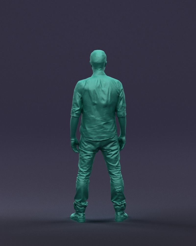 Young man in shirt and sneakers 0429 3D model_19