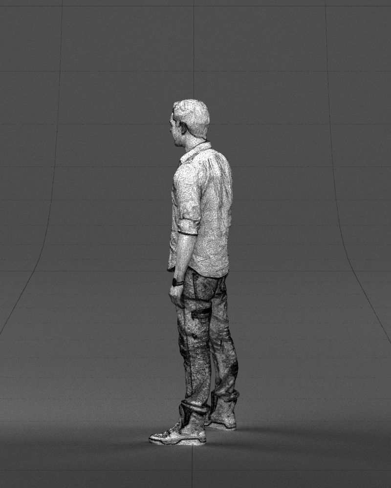 Young man in shirt and sneakers 0429 3D model_26