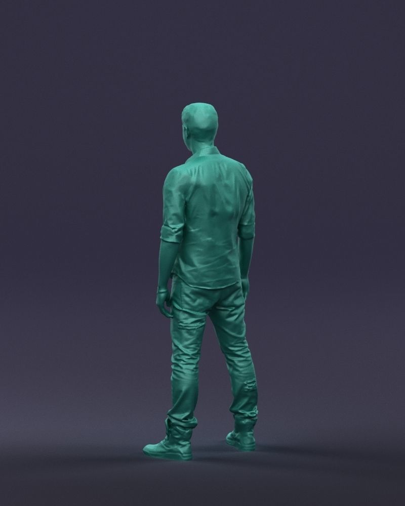 Young man in shirt and sneakers 0429 3D model_22