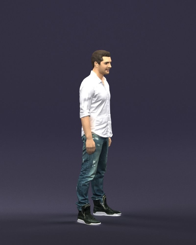 Young man in shirt and sneakers 0429 3D model_6