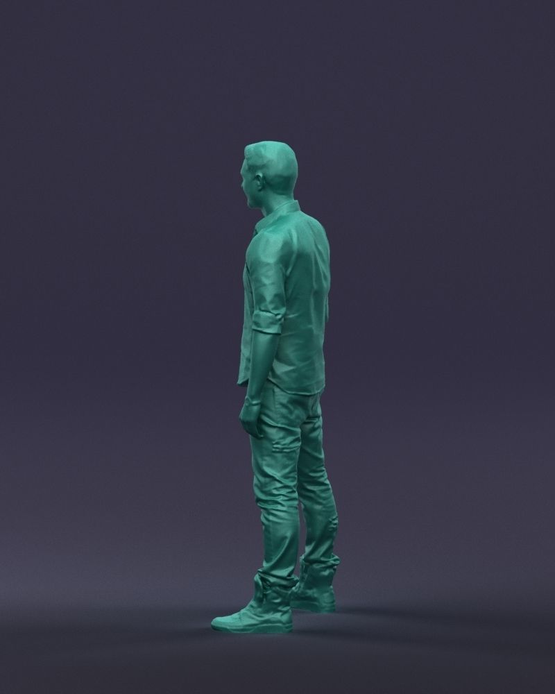 Young man in shirt and sneakers 0429 3D model_25