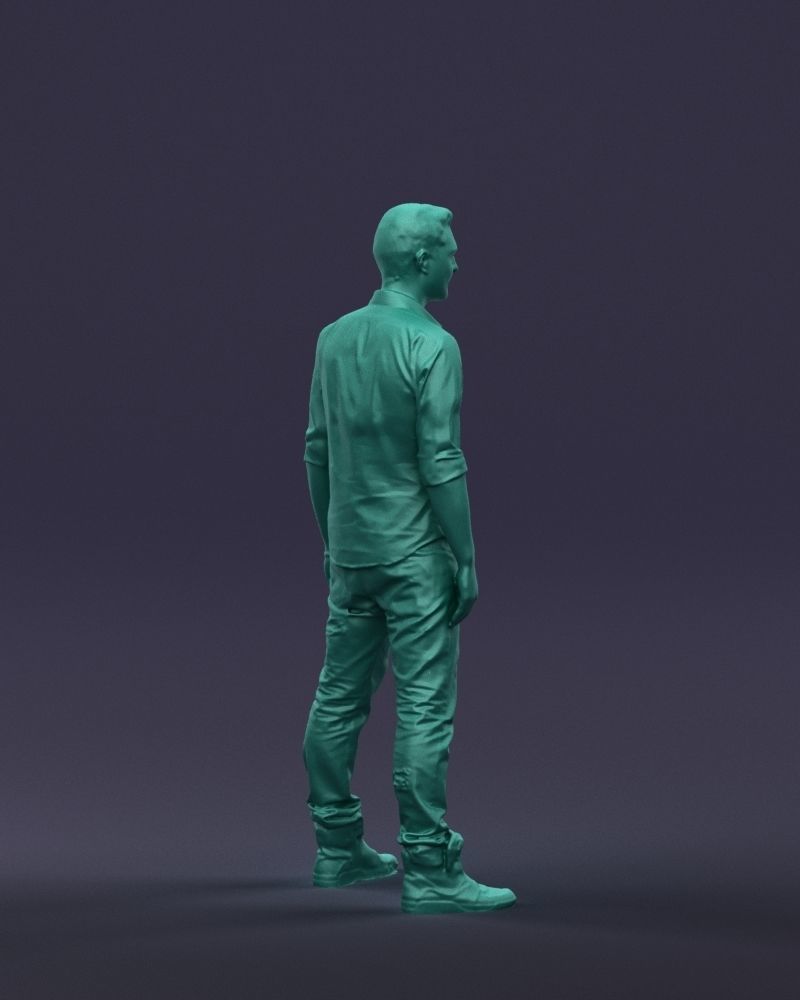 Young man in shirt and sneakers 0429 3D model_13