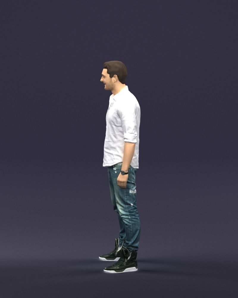 Young man in shirt and sneakers 0429 3D model_27