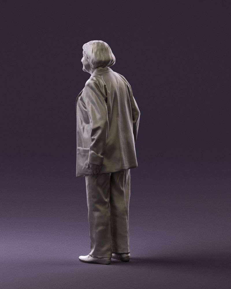 Old woman in red jacket 0449 3D model_22
