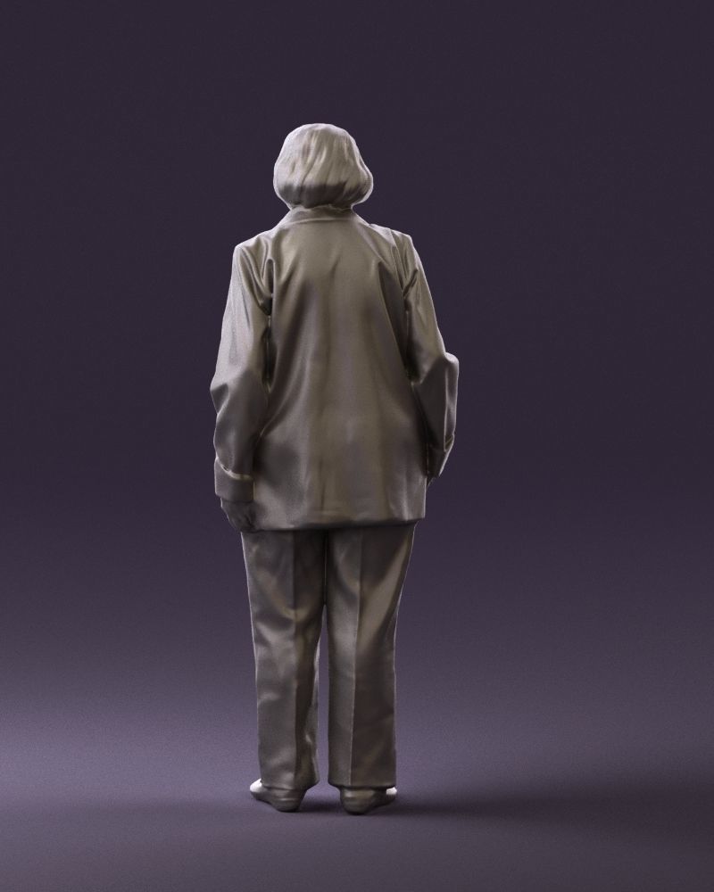 Old woman in red jacket 0449 3D model_19