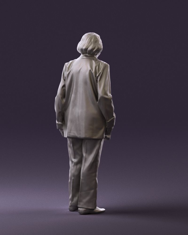 Old woman in red jacket 0449 3D model_16
