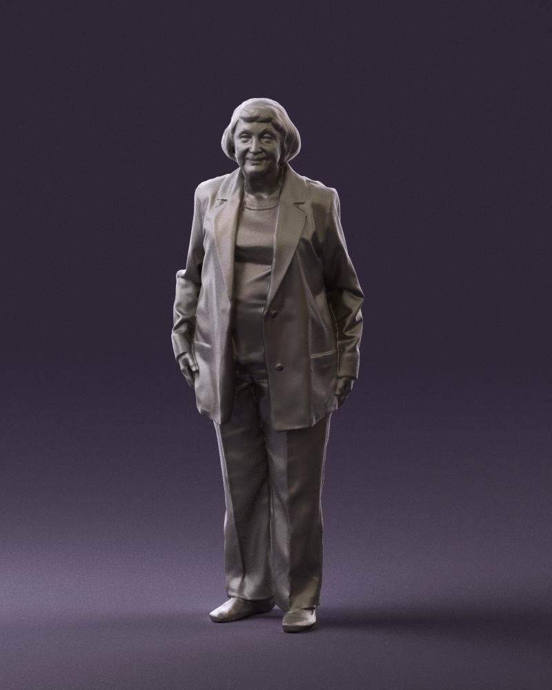 Old woman in red jacket 0449 3D model_31