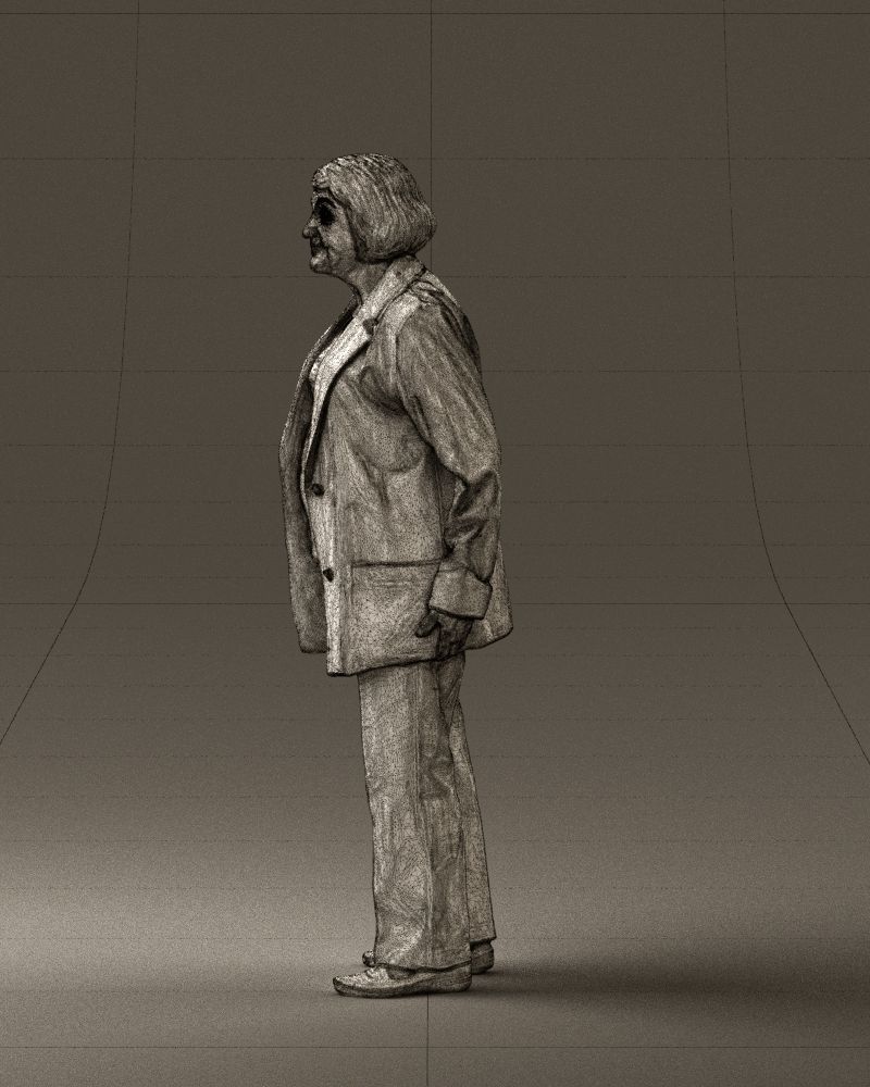 Old woman in red jacket 0449 3D model_26