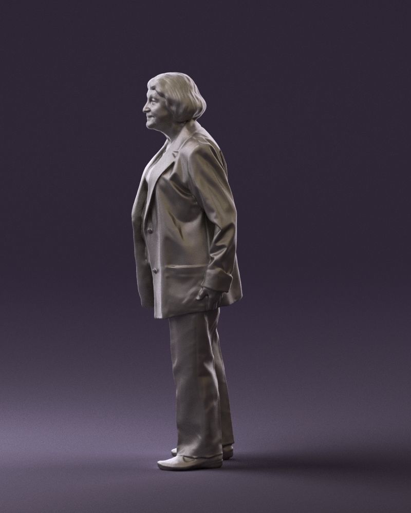 Old woman in red jacket 0449 3D model_25