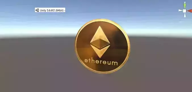 Ethereum coin 3d model 