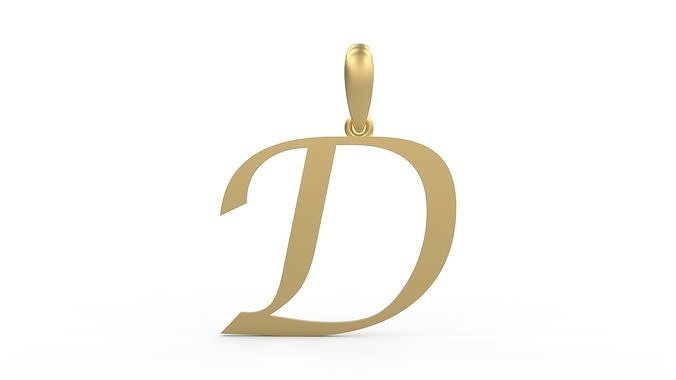 Initial Letters Pendant Lucida D 3D print model