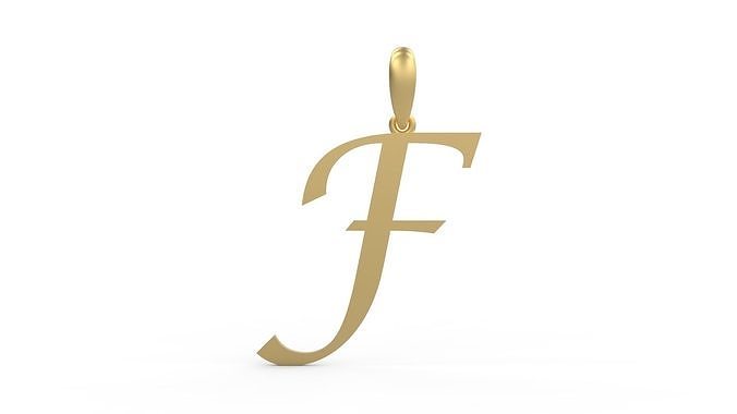 Initial Letters Pendant Lucida F 3D print model