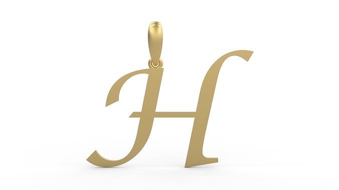 Initial Letters Pendant Lucida H 3D print model