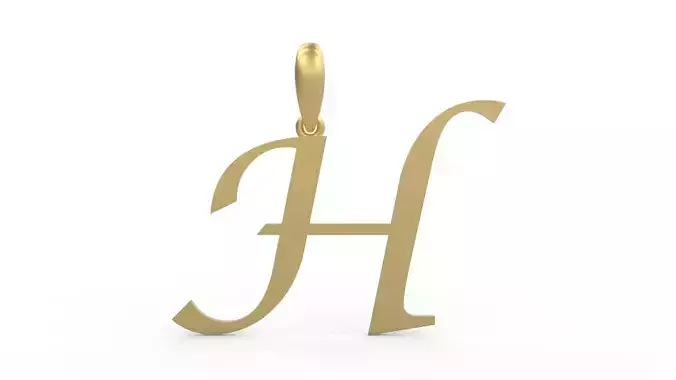 Initial Letters Pendant Lucida H 3D print model