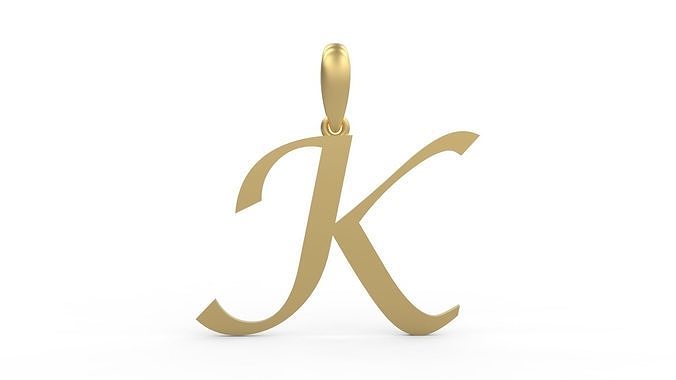 Initial Letters Pendant Lucida K 3D print model