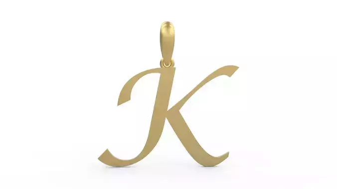 Initial Letters Pendant Lucida K 3D print model