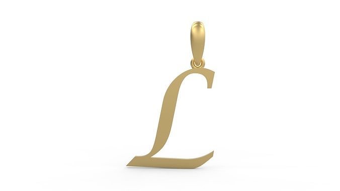 Initial Letters Pendant Lucida L 3D print model