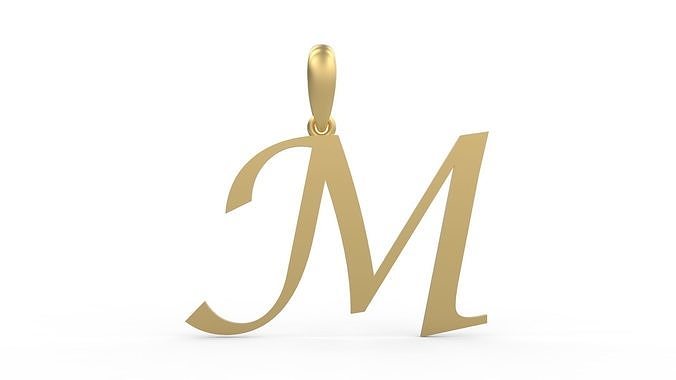 Initial Letters Pendant Lucida M 3D print model