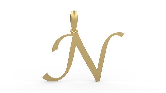 Initial Letters Pendant Lucida N 3D print model