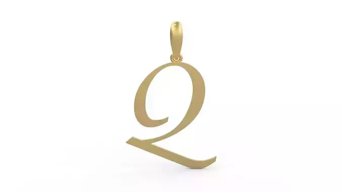 Initial Letters Pendant Lucida Q 3D print model