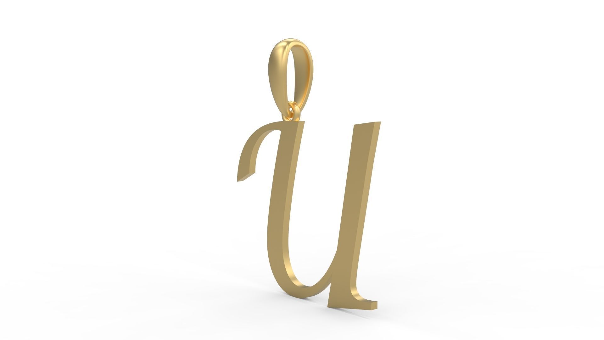 Initial Letters Pendant Lucida U 3D print model_1
