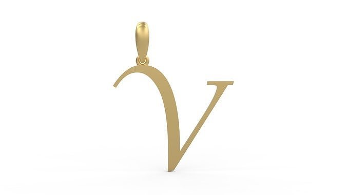 Initial Letters Pendant Lucida V 3D print model