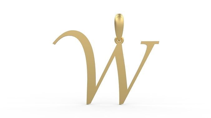 Initial Letters Pendant Lucida W 3D print model