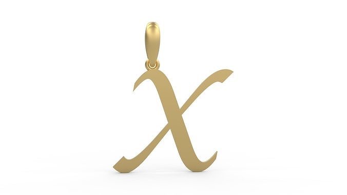 Initial Letters Pendant Lucida X 3D print model