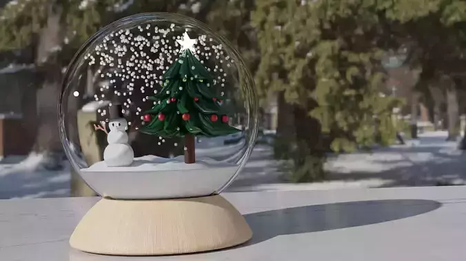 Snowglobe with snowman