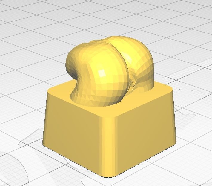 Butt Keycap 3d Print 3D print model_3