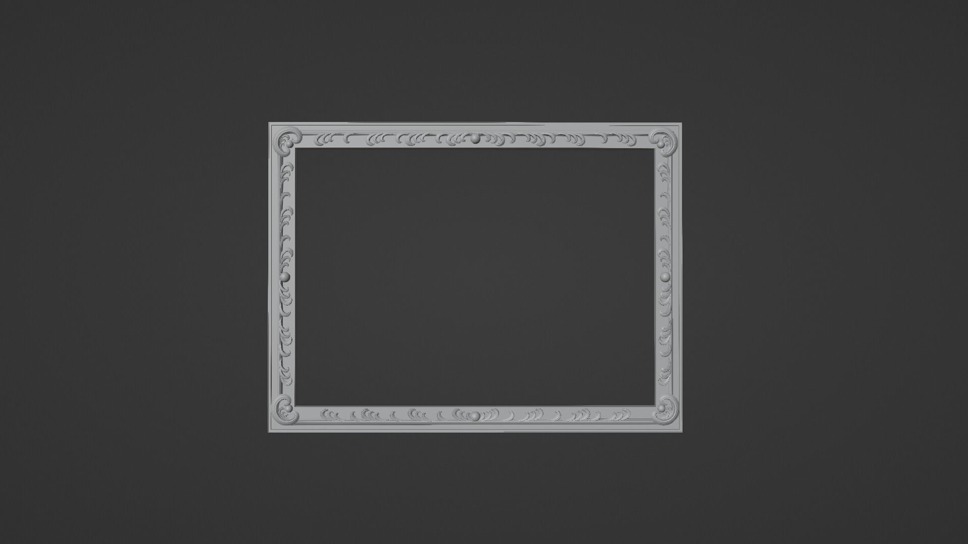 Framed painting Waterfall 3D model_4