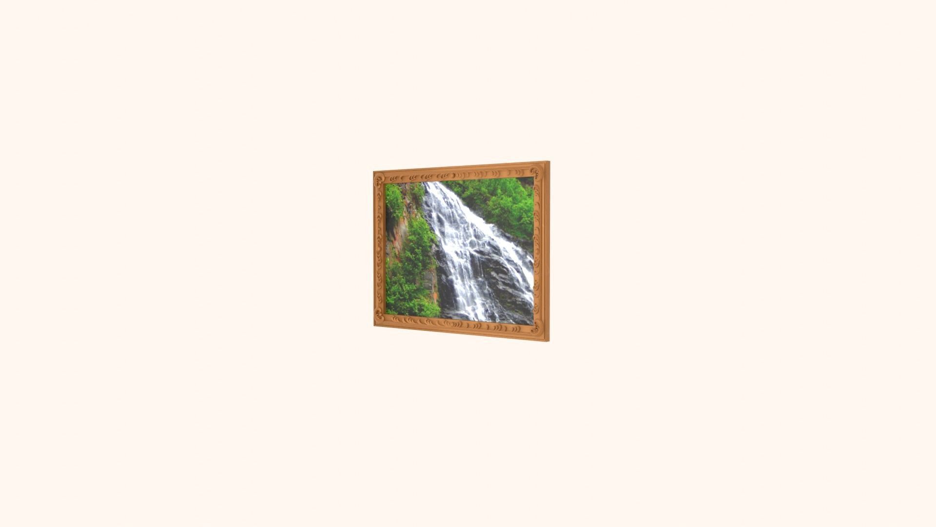 Framed painting Waterfall 3D model_17