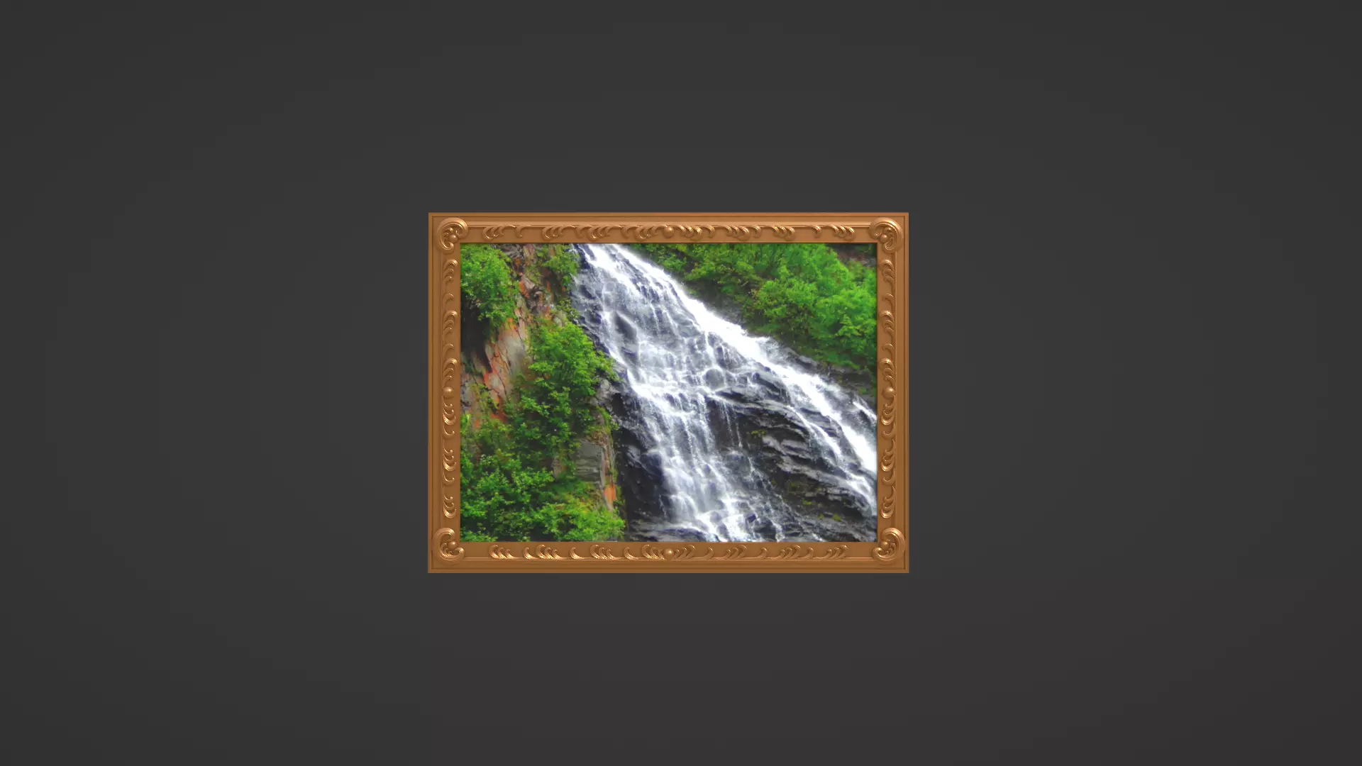 Framed painting Waterfall 3D model_0