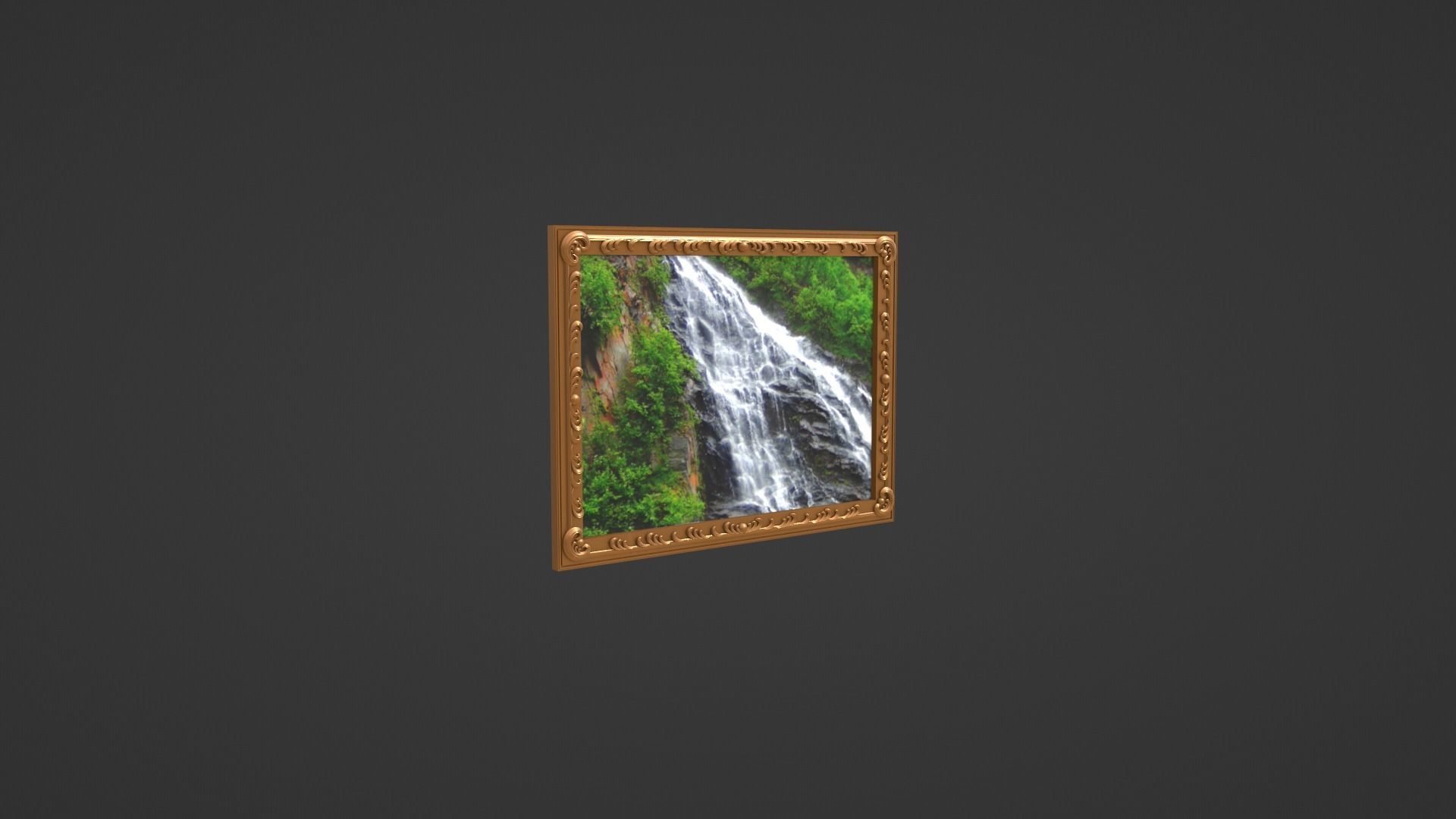 Framed painting Waterfall 3D model_7