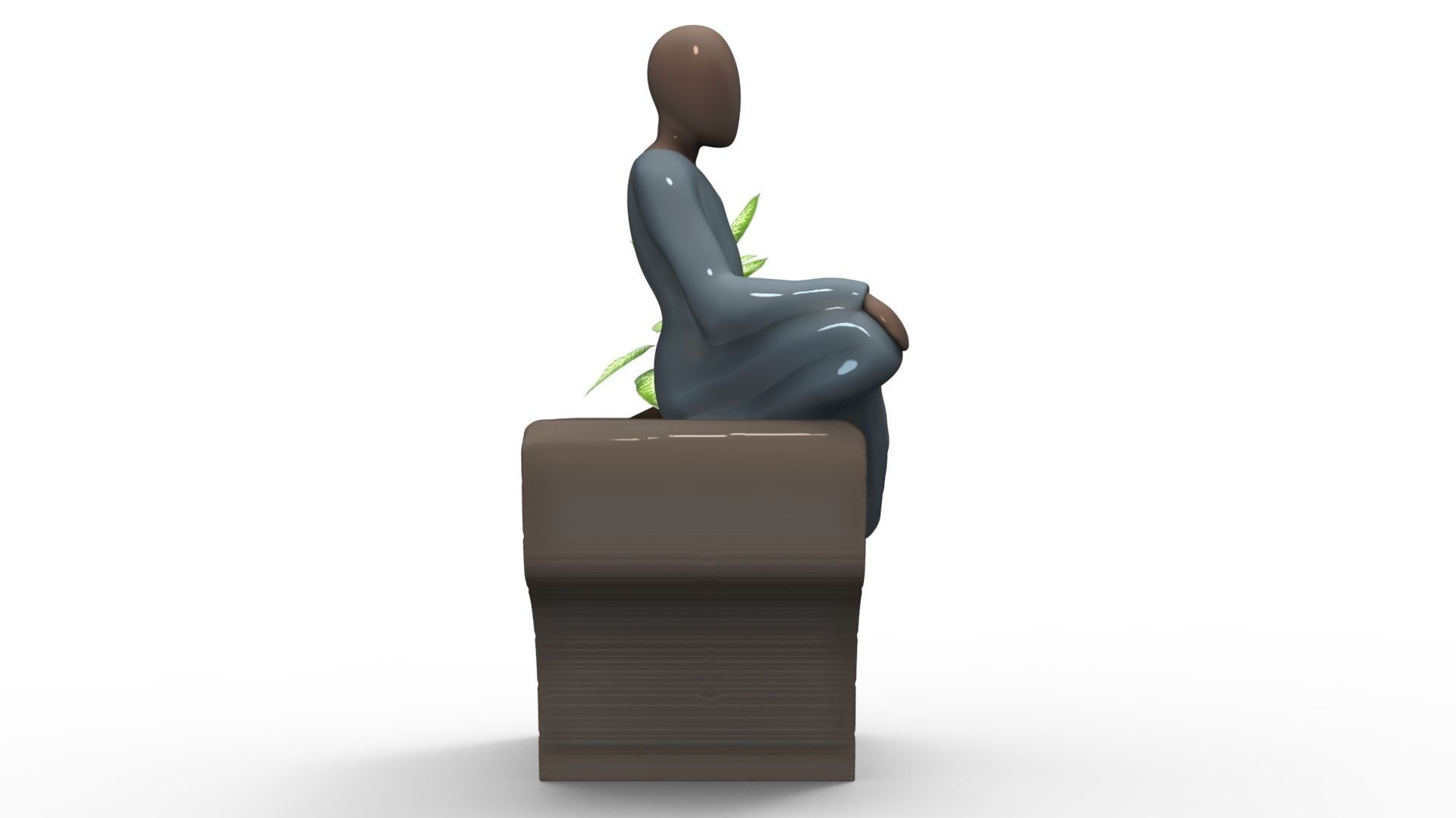 Suculent pot human meditating 2-4 for 3D print 3D print model_3