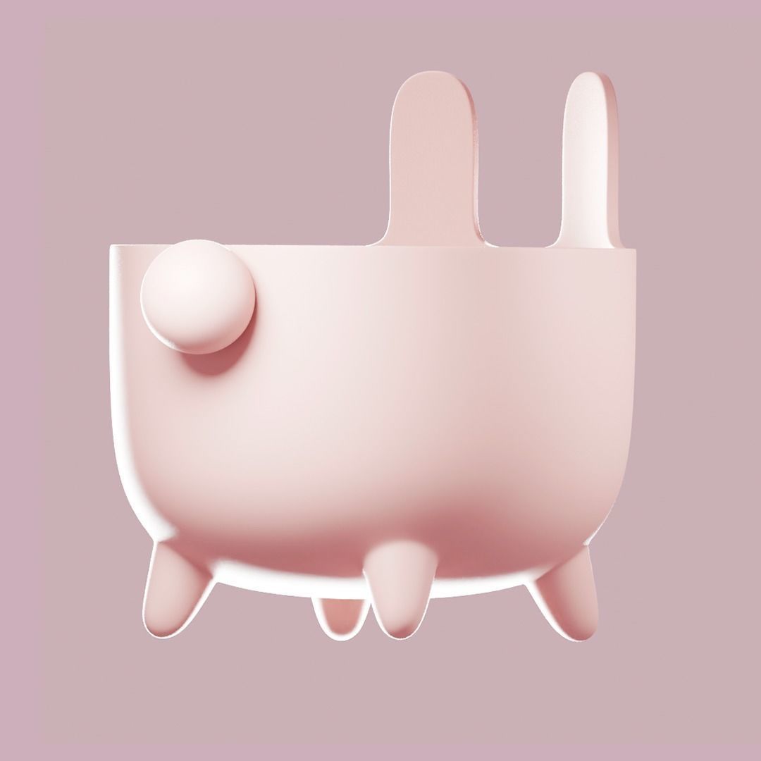 Bunny Pot for 3D Printing  3D print model_3