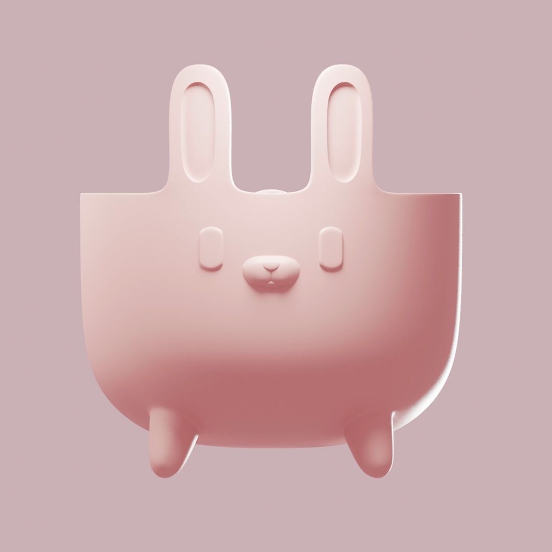 Bunny Pot for 3D Printing  3D print model_1