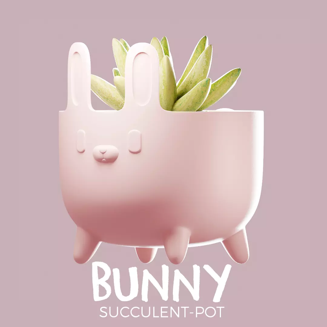 Bunny Pot for 3D Printing  3D print model_0