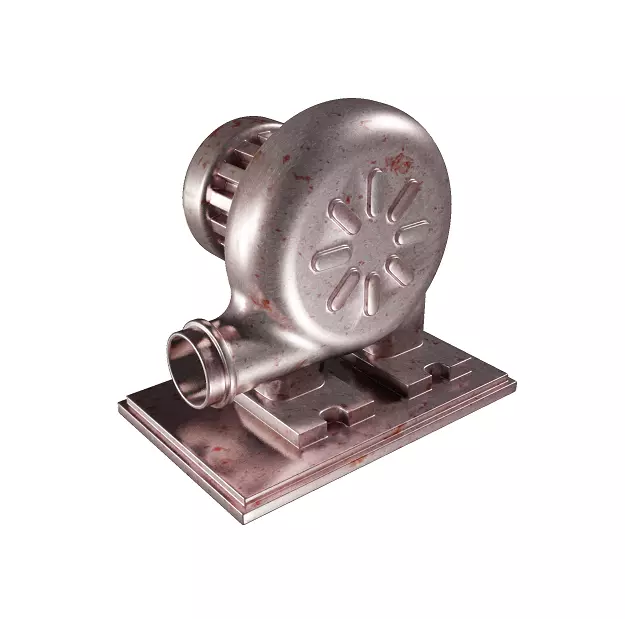 Metallic Air Blower Low-poly 3D model_0