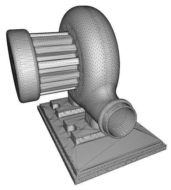 Metallic Air Blower Low-poly 3D model_2