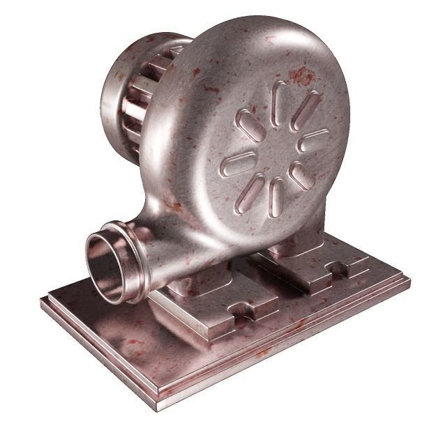 Metallic Air Blower Low-poly 3D model_1