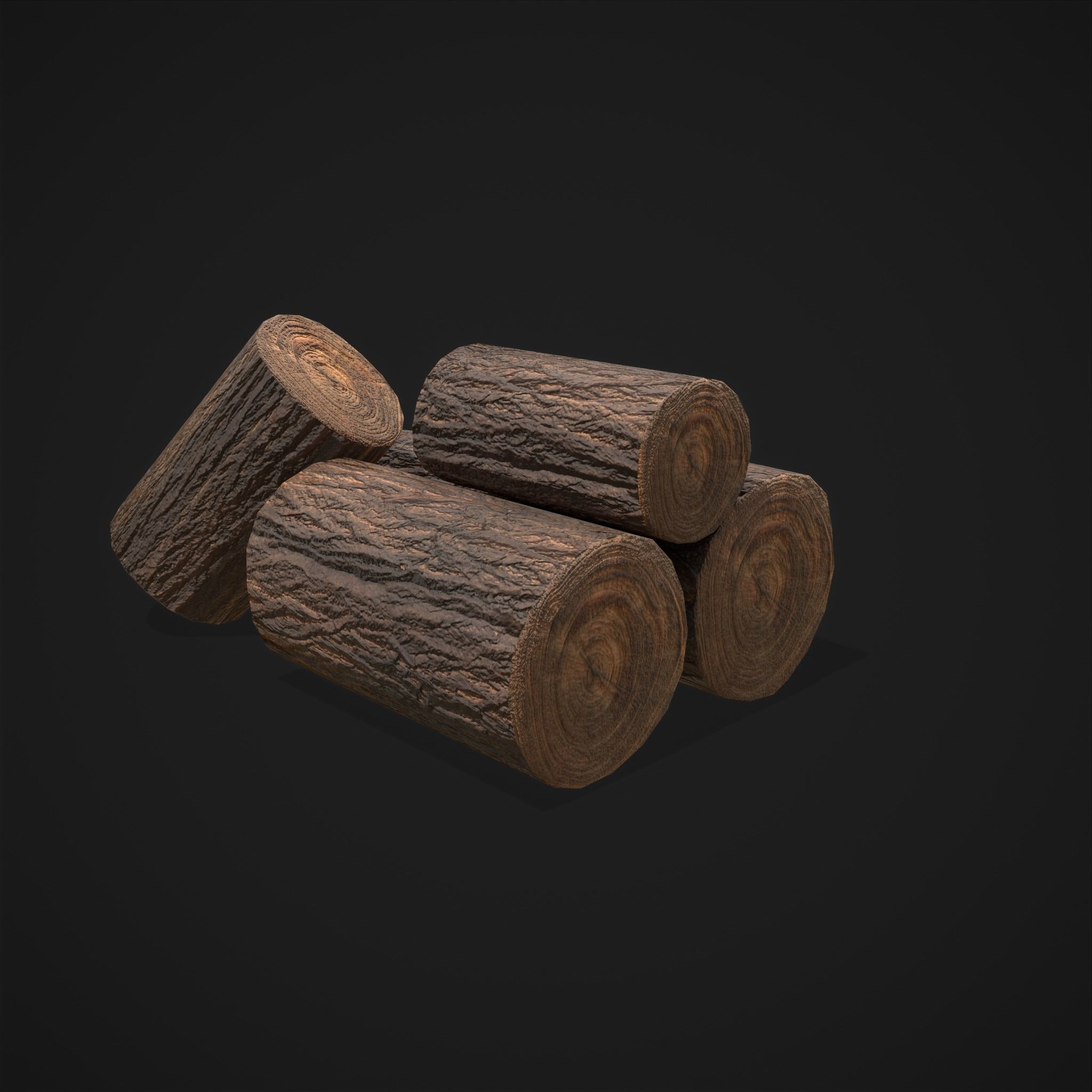 Wood Log Saw Horse Low-poly 3D model_13