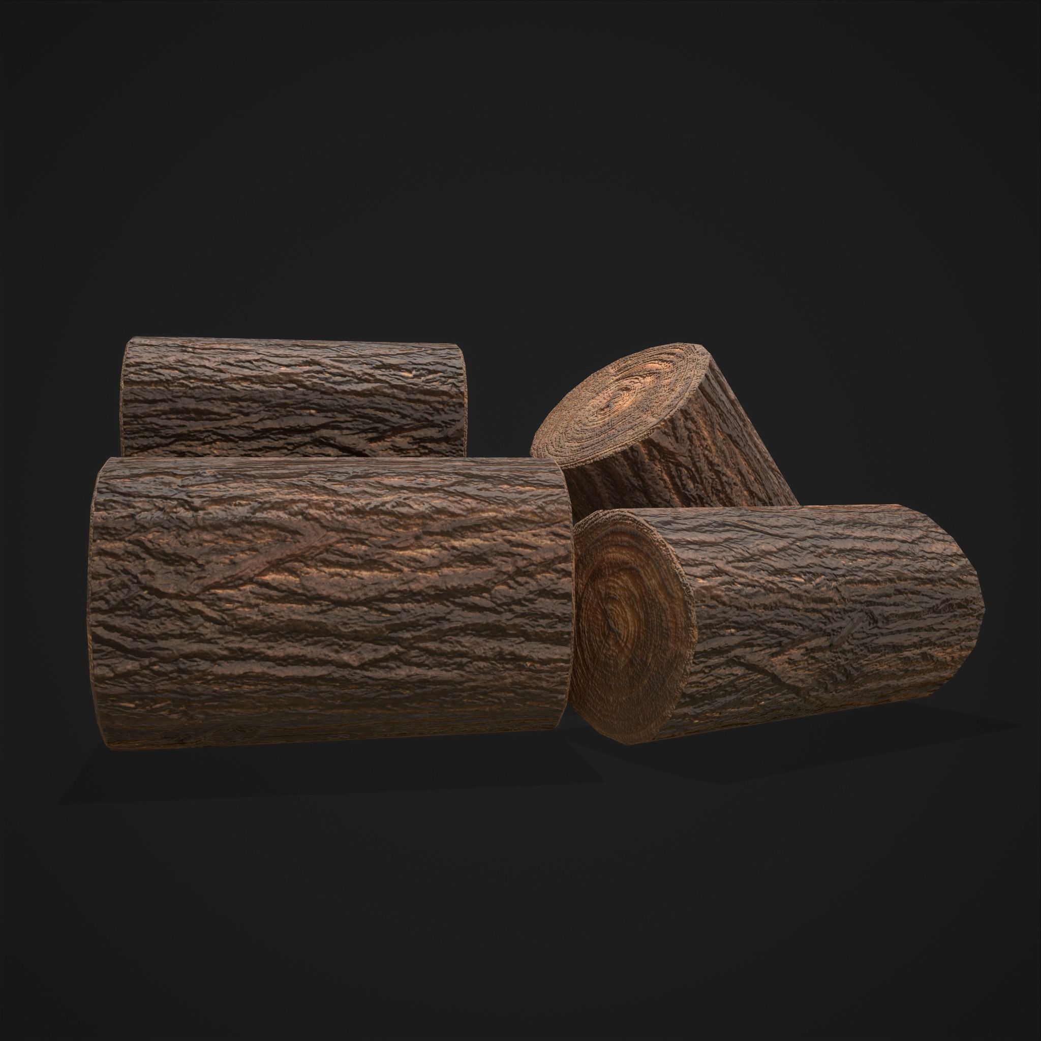 Wood Log Saw Horse Low-poly 3D model_15