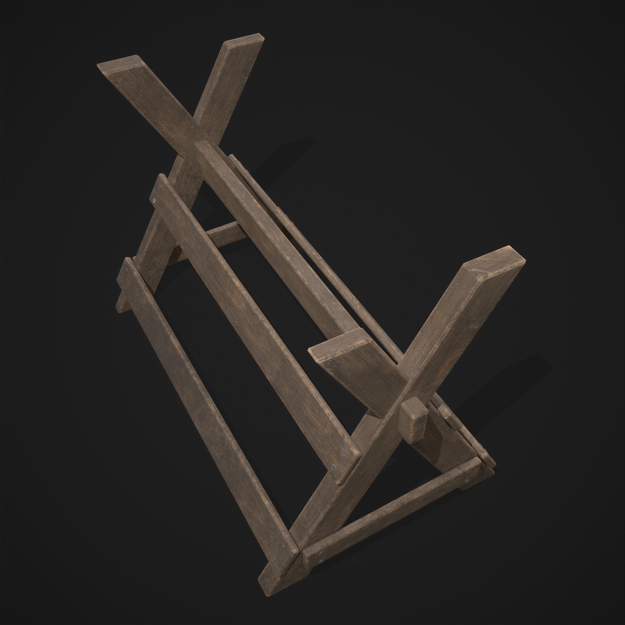 Wood Log Saw Horse Low-poly 3D model_23