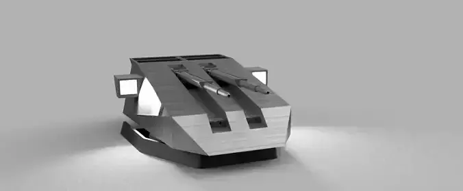 Anti air 05 double muzzle 3D model