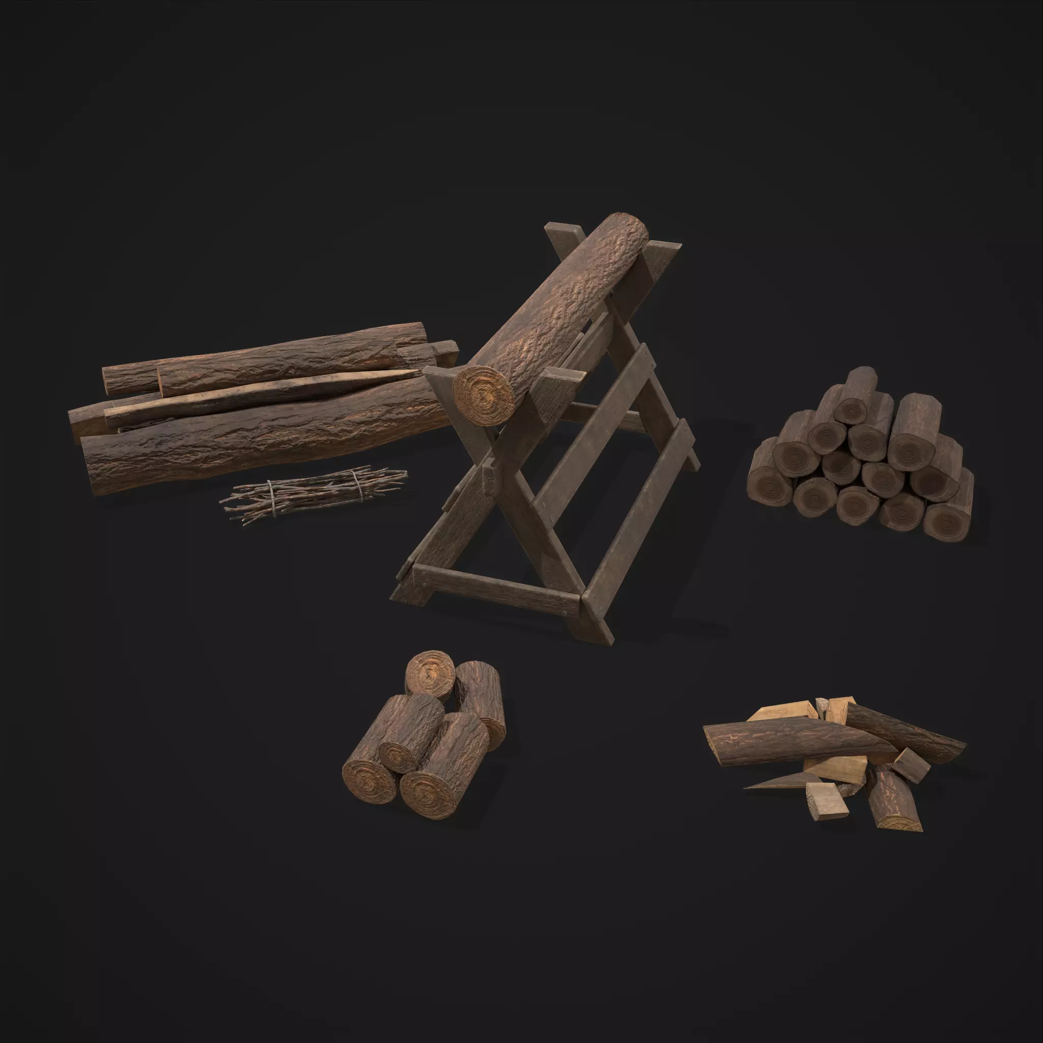 Large Wood Pack 3D Model Collection_0